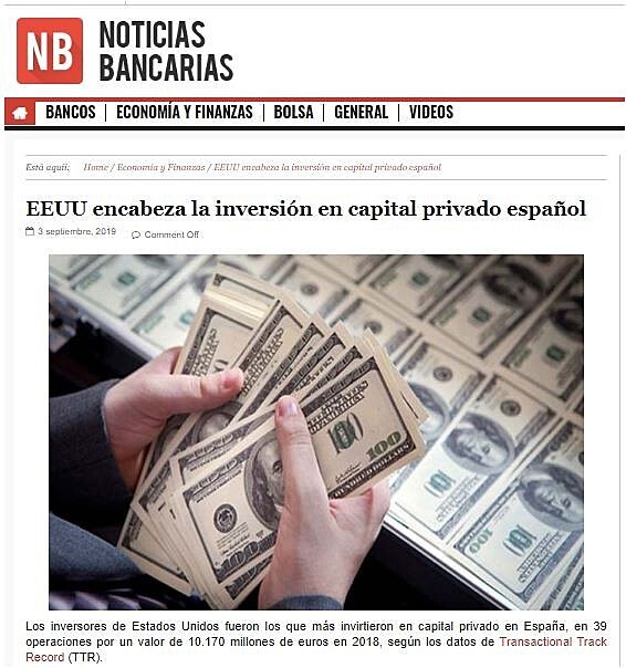 EEUU encabeza la inversin en capital privado espaol